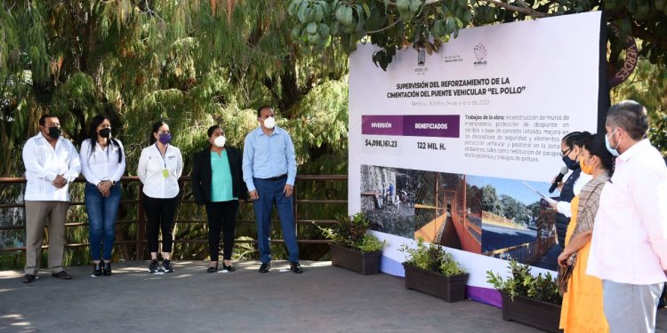 Supervisa Cuauhtémoc Blanco obra del puente vehicular “El Pollo” en Temixco