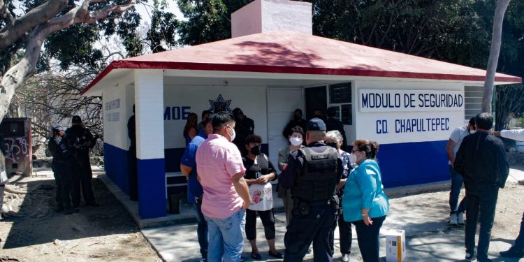 Ayuntamiento municipal de Cuernavaca renuevan módulo de seguridad en Ciudad Chapultepec
