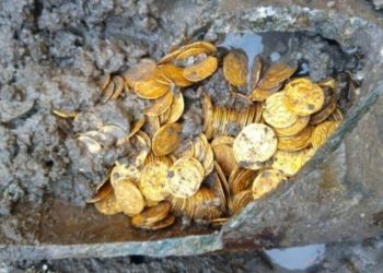 Pareja descubre motín de monedas de oro mientras remodelaban su cocina