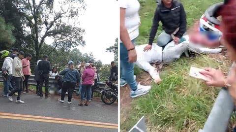 Video: Motociclista pierde la pierna tras accidente en la México – Cuernavaca