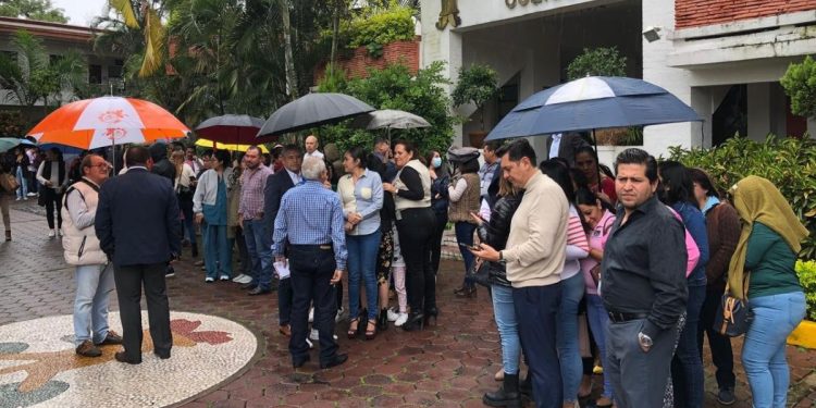#Cuernavaca🟠// José Luis Urióstegui Salgado, exhortó a los presentes a cumplir con las indicaciones de las brigadas internas de Protección Civil y el protocolo de actuación por sismo.