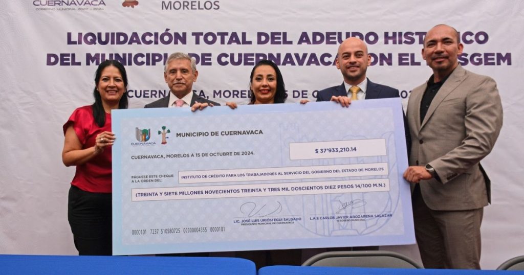 Cumple Ayuntamiento de Cuernavaca con el compromiso de Liquidar Adeudo Histórico con el Instituto de Crédito para los Trabajador