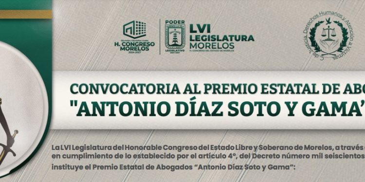 Premio Estatal de Abogados 2026 abre convocatoria en Morelos