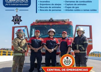 Bomberos atienden emergencias por lluvia en Cuernavaca