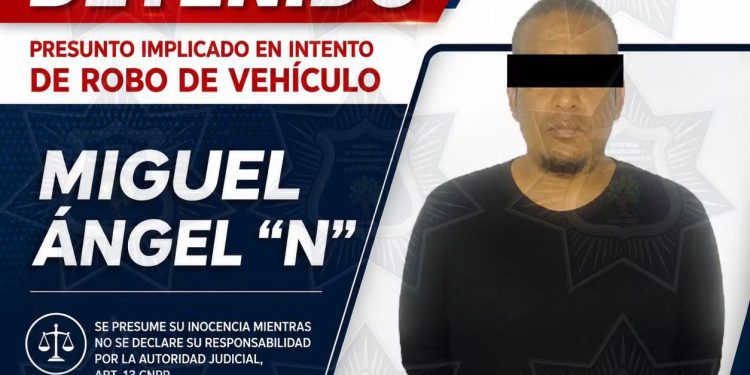 Detienen en Cuernavaca a presunto implicado en robo de vehículos